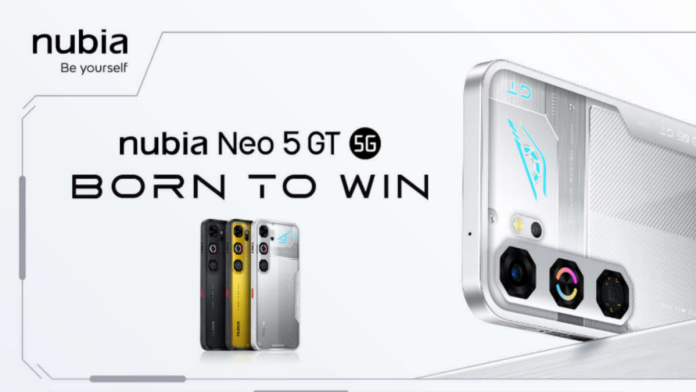 Nubia Neo 5 GT Gaming Phone Unveiled with Built-In Fan & 144Hz AMOLED Display